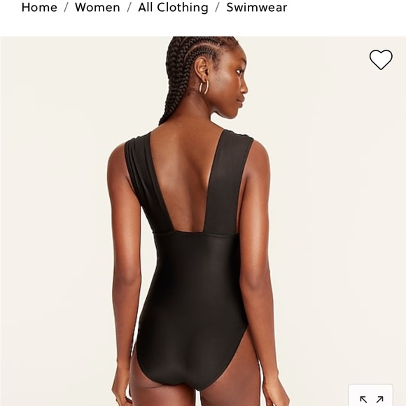 NEW WITH TAGS JCrew V-Neck Black Bathing Suit - Picture 3 of 3